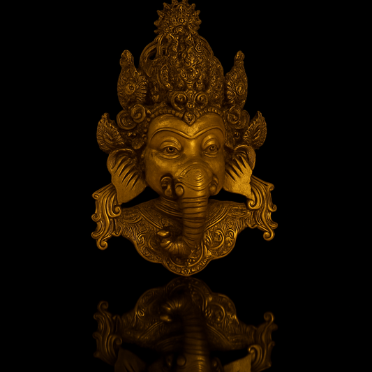 Ganesha Face Brass Wall Décor