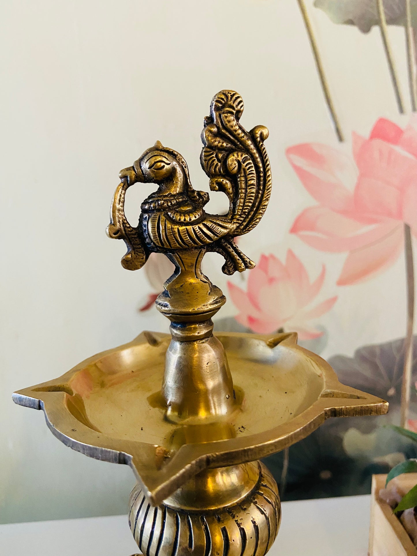 Elegant Brass Elephant Annam Diya