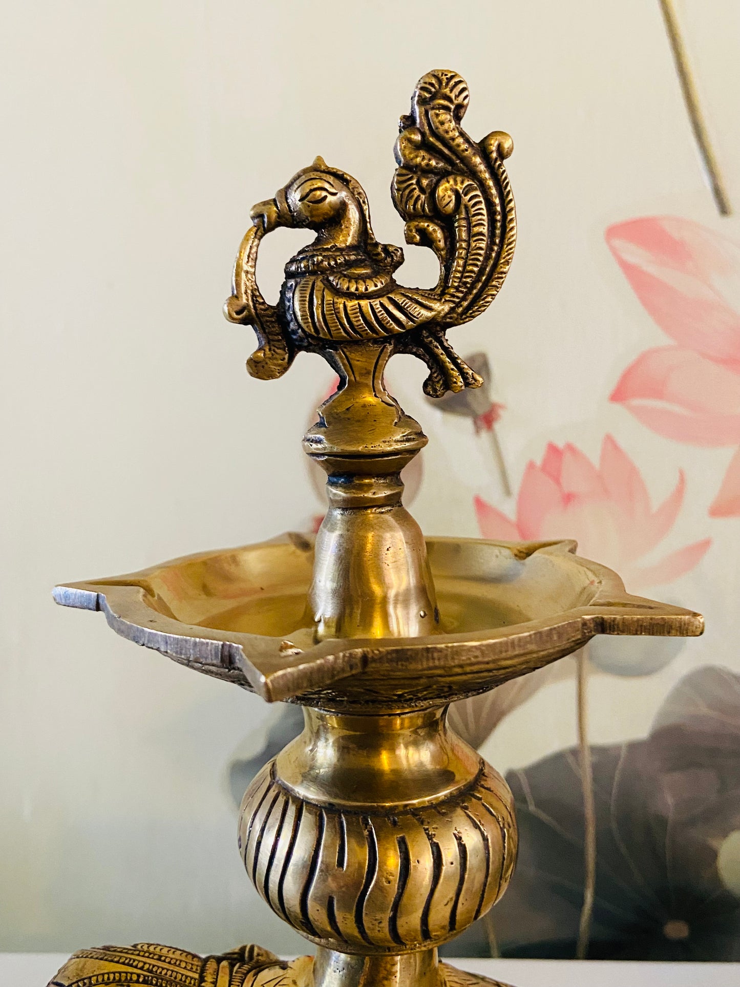 Elegant Brass Elephant Annam Diya