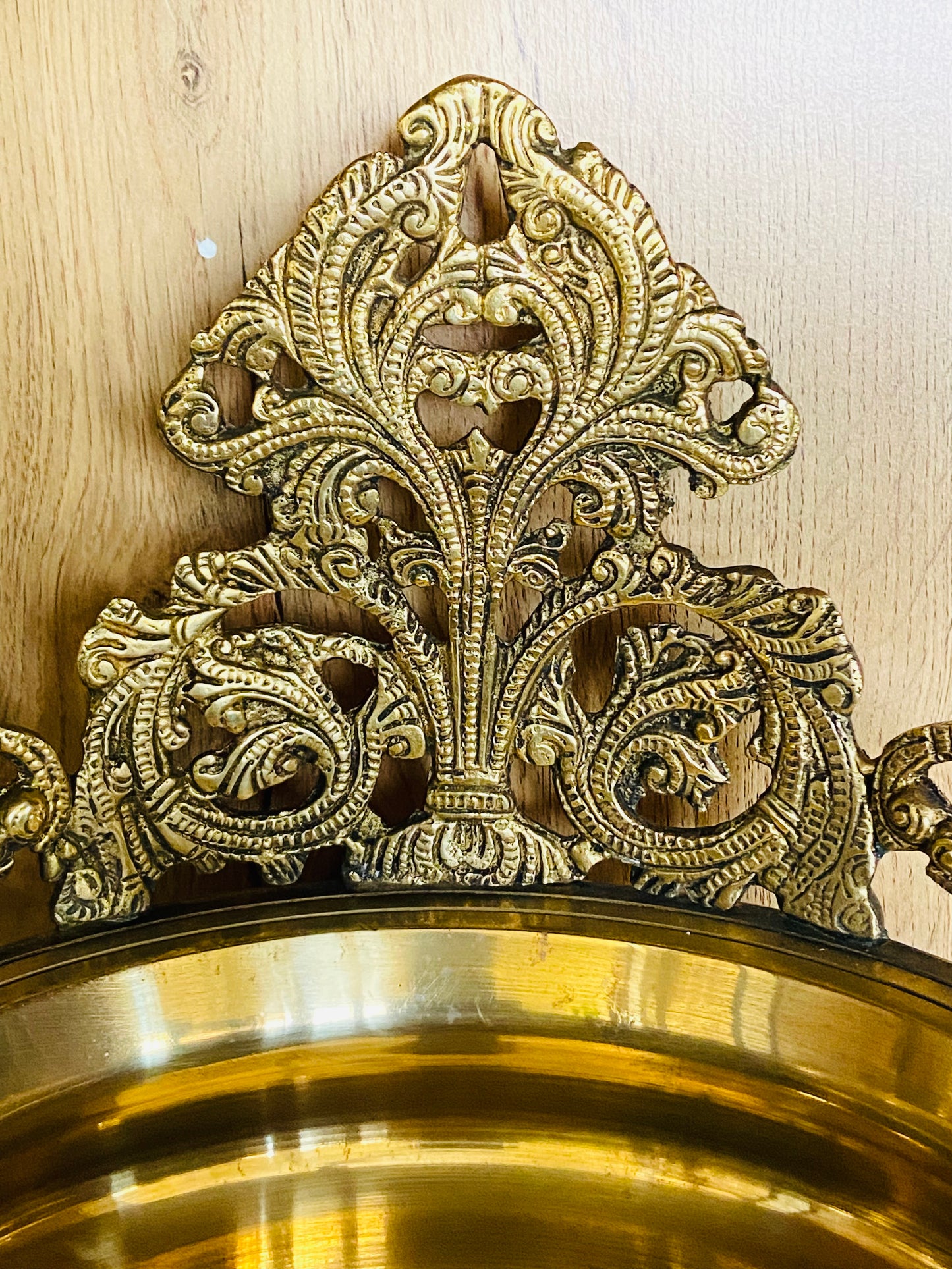 Handcrafted Brass Decorative Urli with Floral Motif