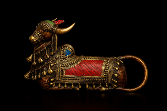 Dhokra Brass Nandhi Red