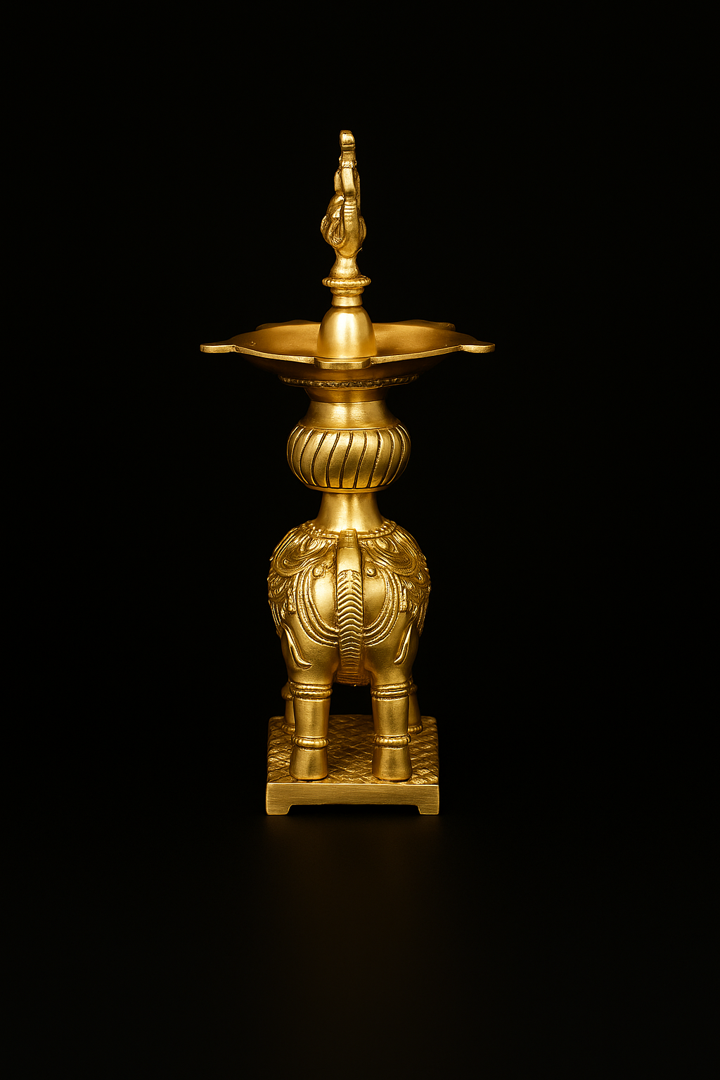 Elegant Brass Elephant Annam Diya