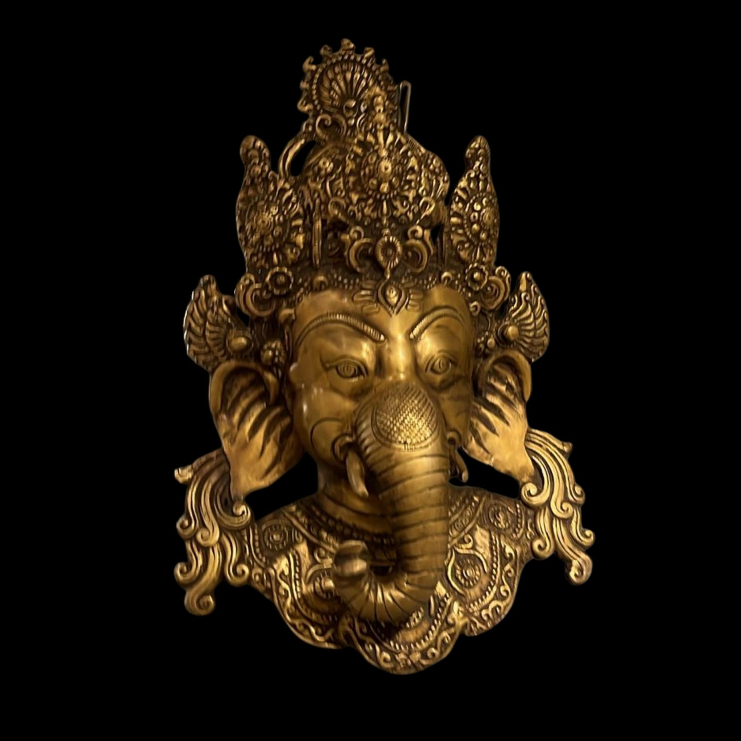 Ganesha Face Brass Wall Décor